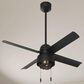 Hunter Spring Mill 52" Outdoor Ceiling Fan with LED Lights in Matte Black, , large