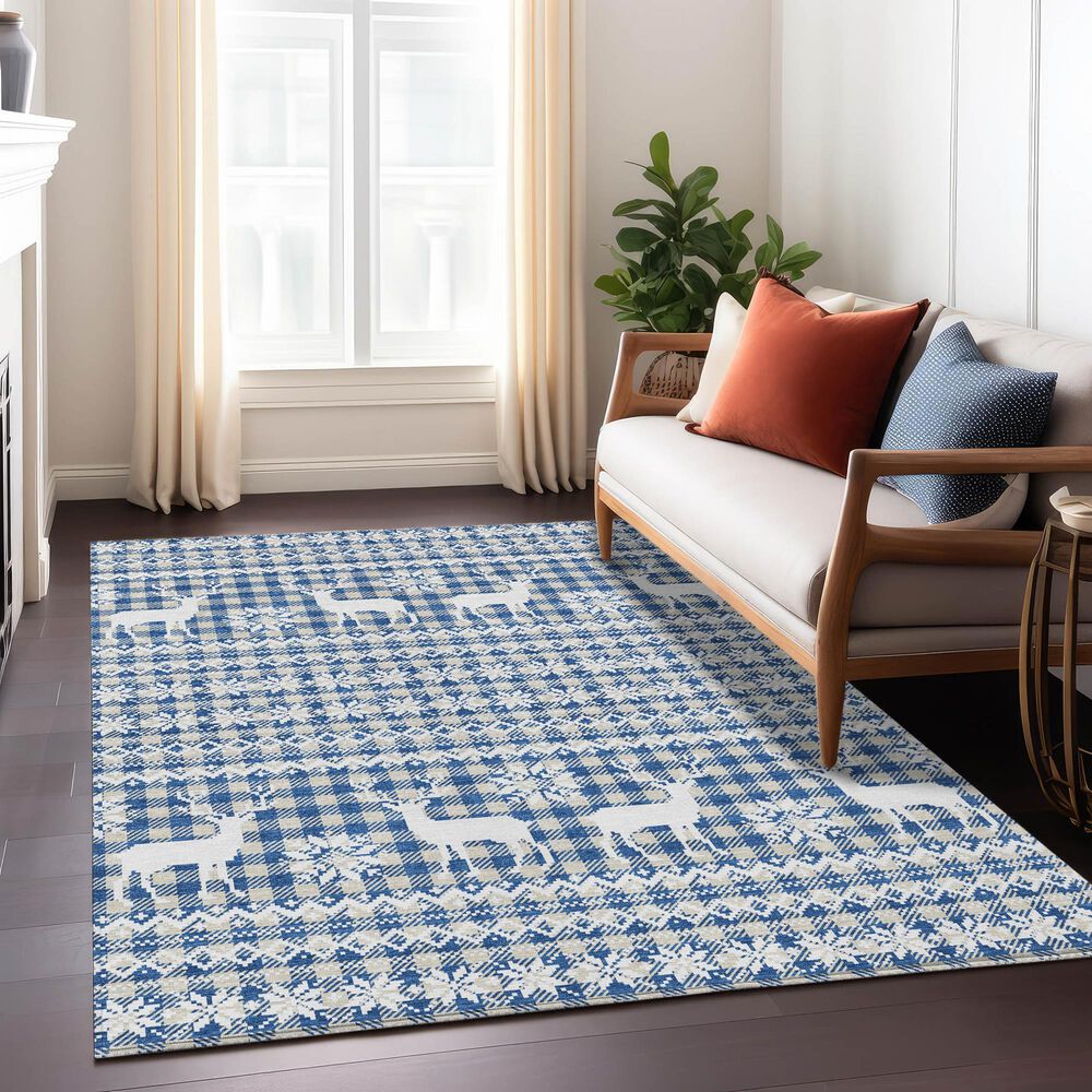 Dalyn Rug Company Wonderland WN28 3&#39; x 5&#39; Navy Indoor/Outdoor Area Rug, , large