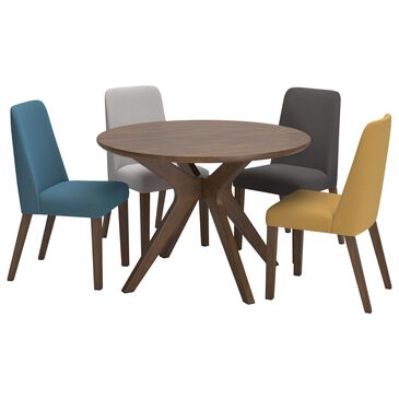 Signature Design by Ashley Lyncott 5-Piece Round Dining Set in Medium Brown, , large