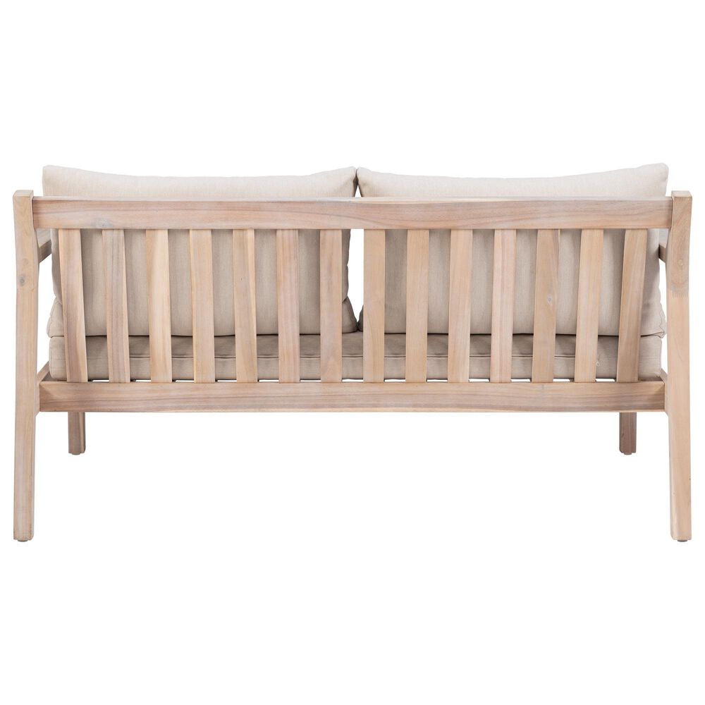 Linon Home Decor Teagon 2-Seater Outdoor Sofa with Beige Cushions in Natural, , large