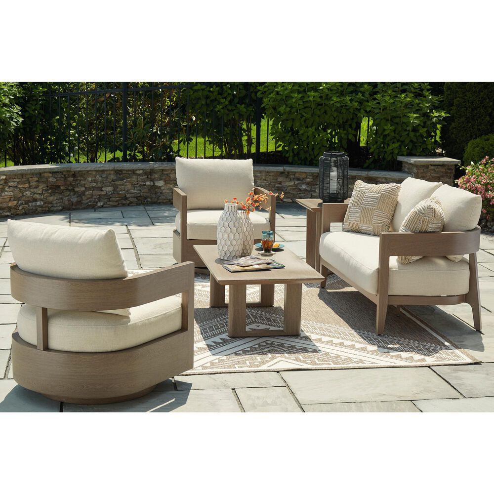 Ashley Serene Bay Swivel Glider Chair in White, , large