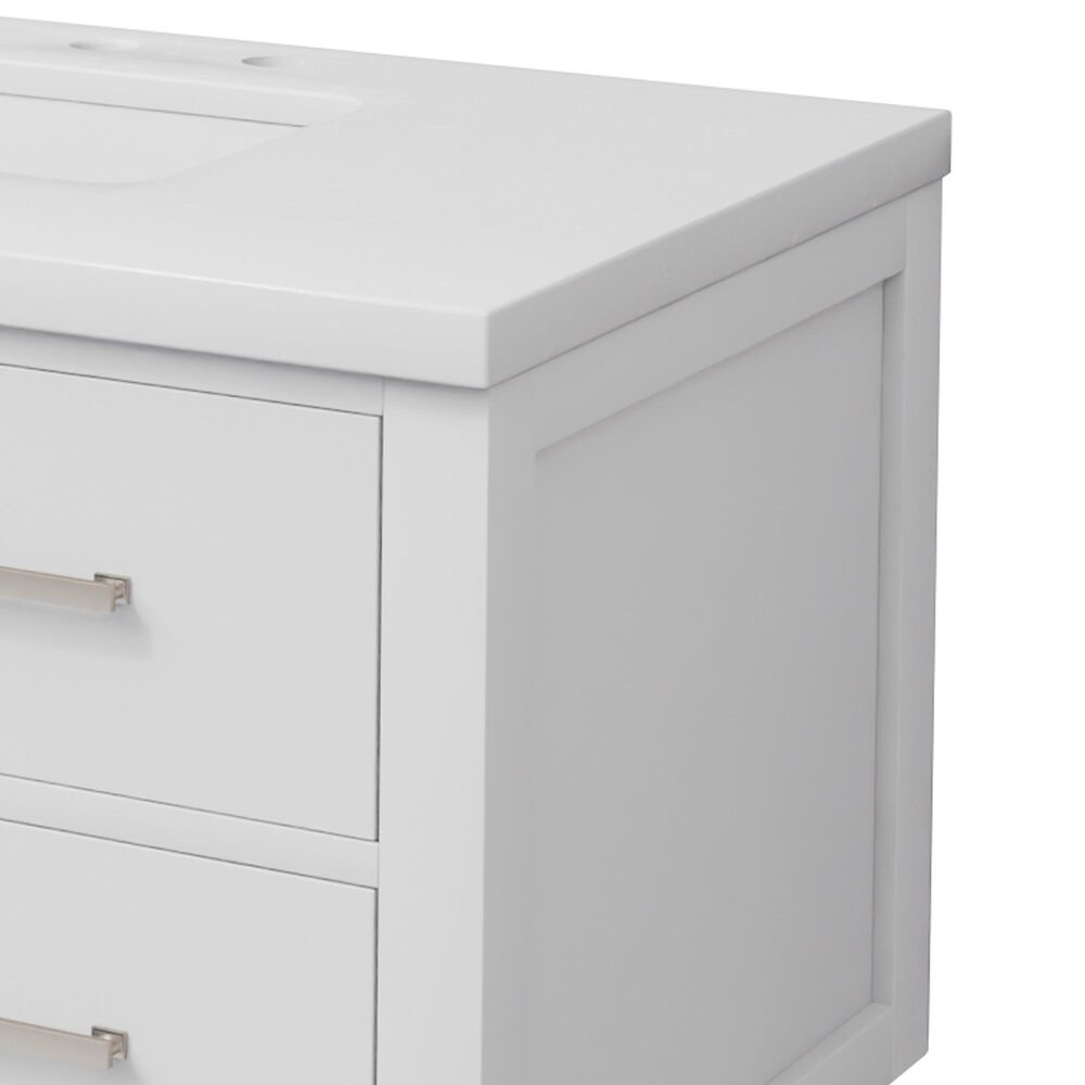 Lexora Home Castor 36" Single Bathroom Vanity in White with 2 cm White Cultured Marble Top and Rectangular Sink, , large