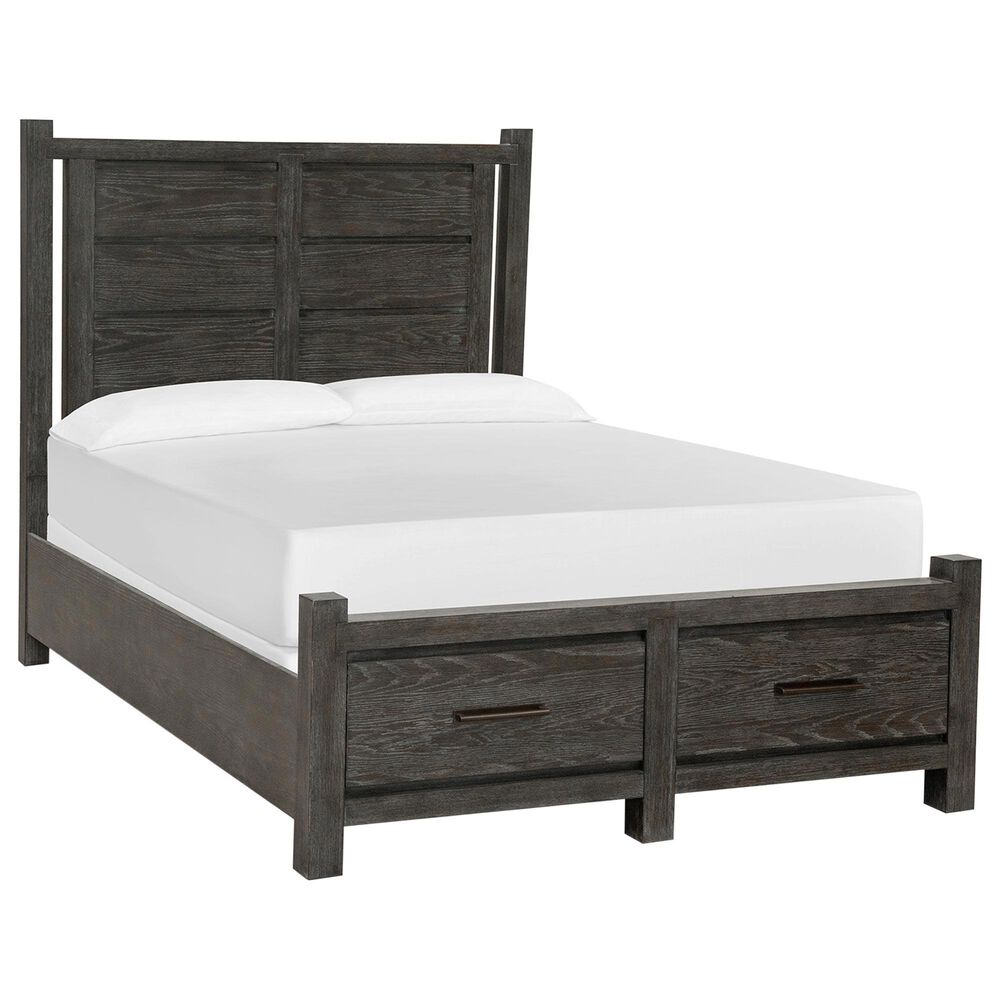 Nicolette Home Plum Creek Queen Storage Bed with Two Nightstands in Ravenwood Black, , large