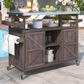 HOMLUX 50" Outdoor Kitchen Island in Dark Brown and Stainless Steel, , large