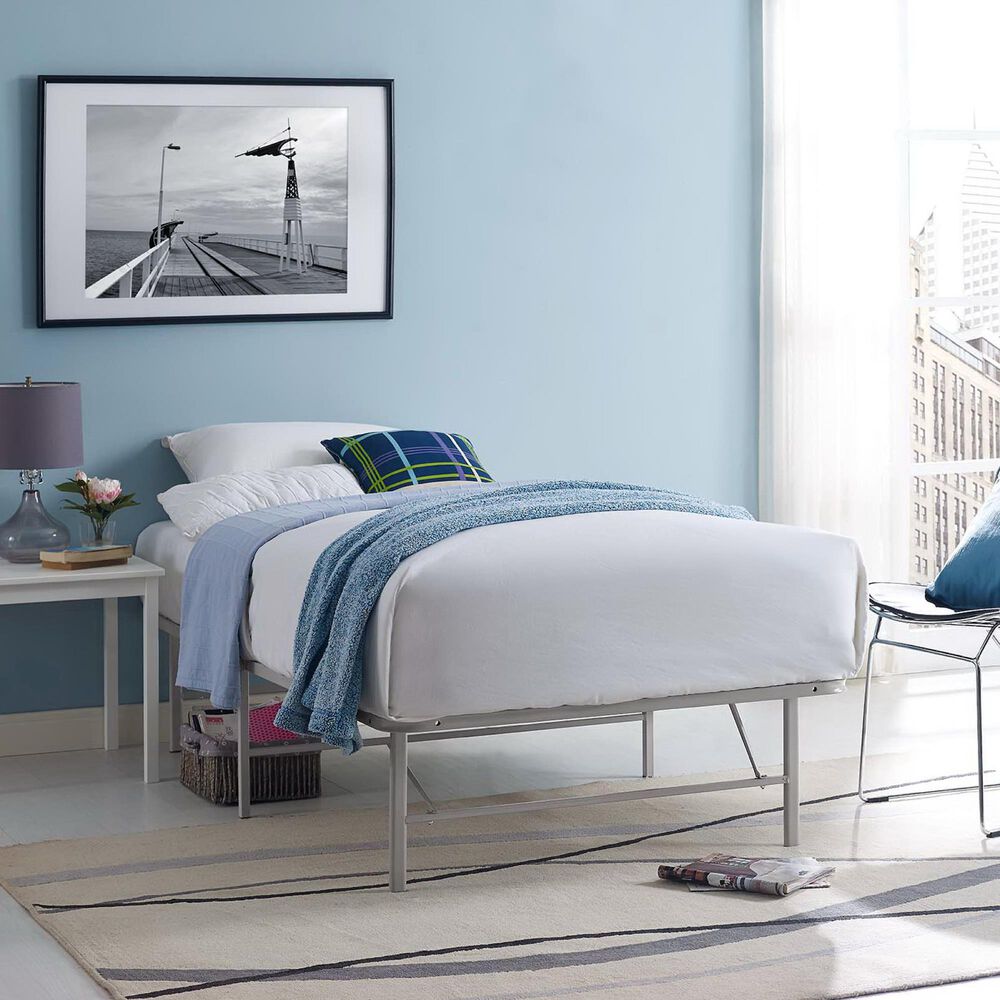 Modway Horizon Platform Twin Bed Frame in Gray, , large