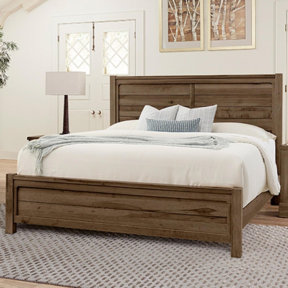 Viceray Collections Cool Rustic Queen Panel Bed in Mink, , large
