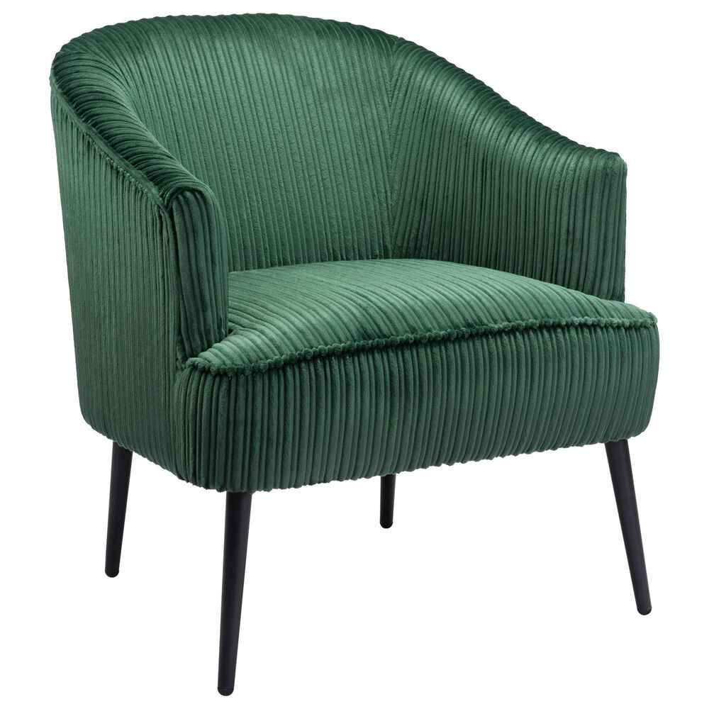 Zuo Modern Ranier Accent Chair in Green Velvet, , large