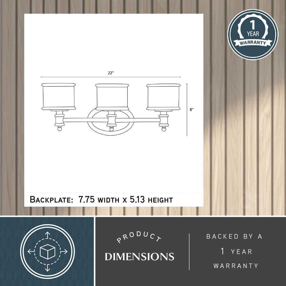 Vaxcel Carlisle 2-Light Bathroom Vanity in Chrome, , large