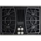 GE Profile 30" Built-In Gas Downdraft Cooktop in Black and Stainless Steel, , large