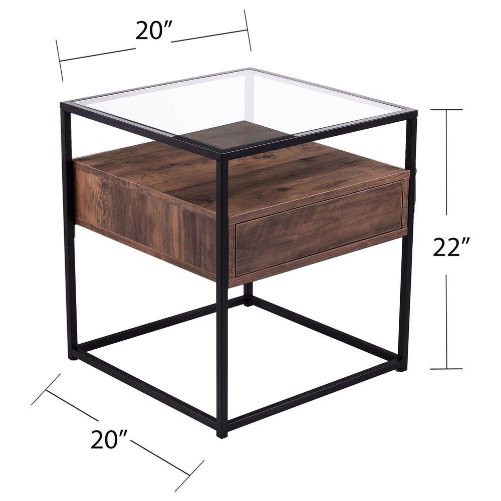 Southern Enterprises Olivern End Table in Black and Natural, , large