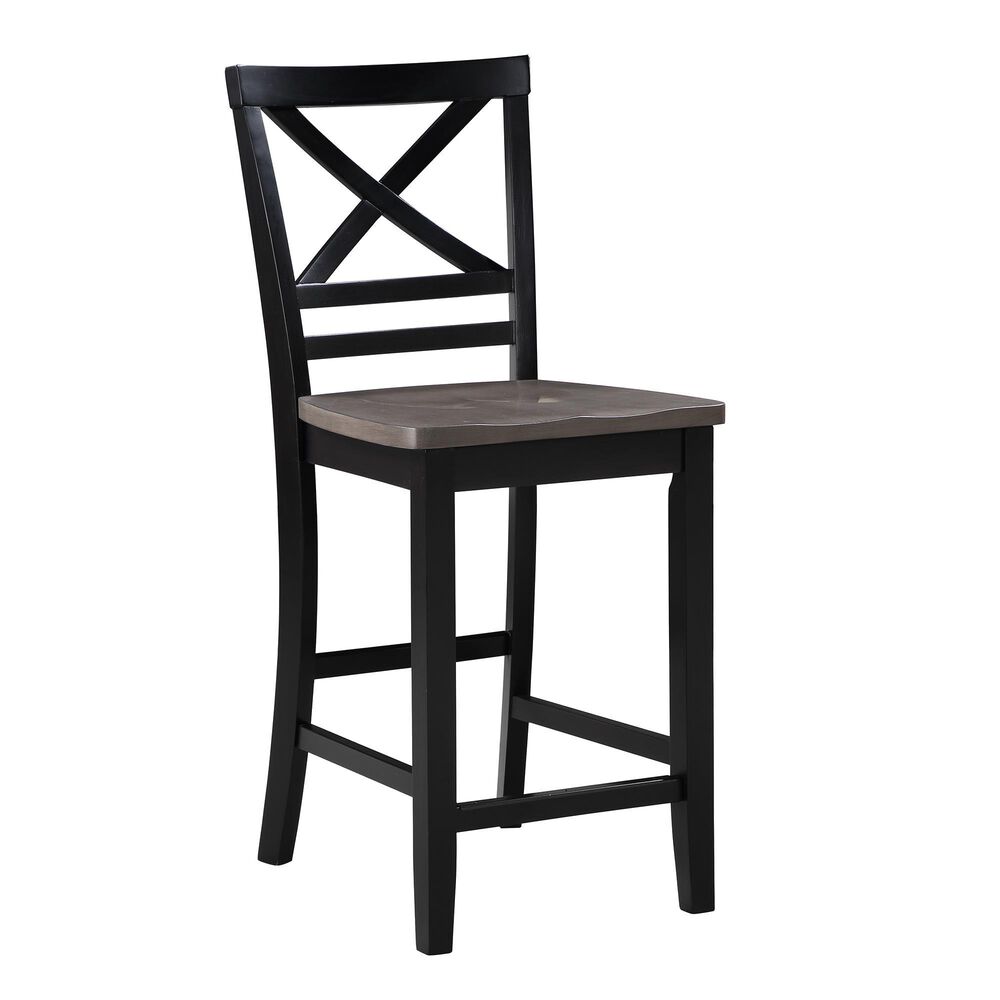 Davis International Counter Table and 6 Counter Stools in Black, , large