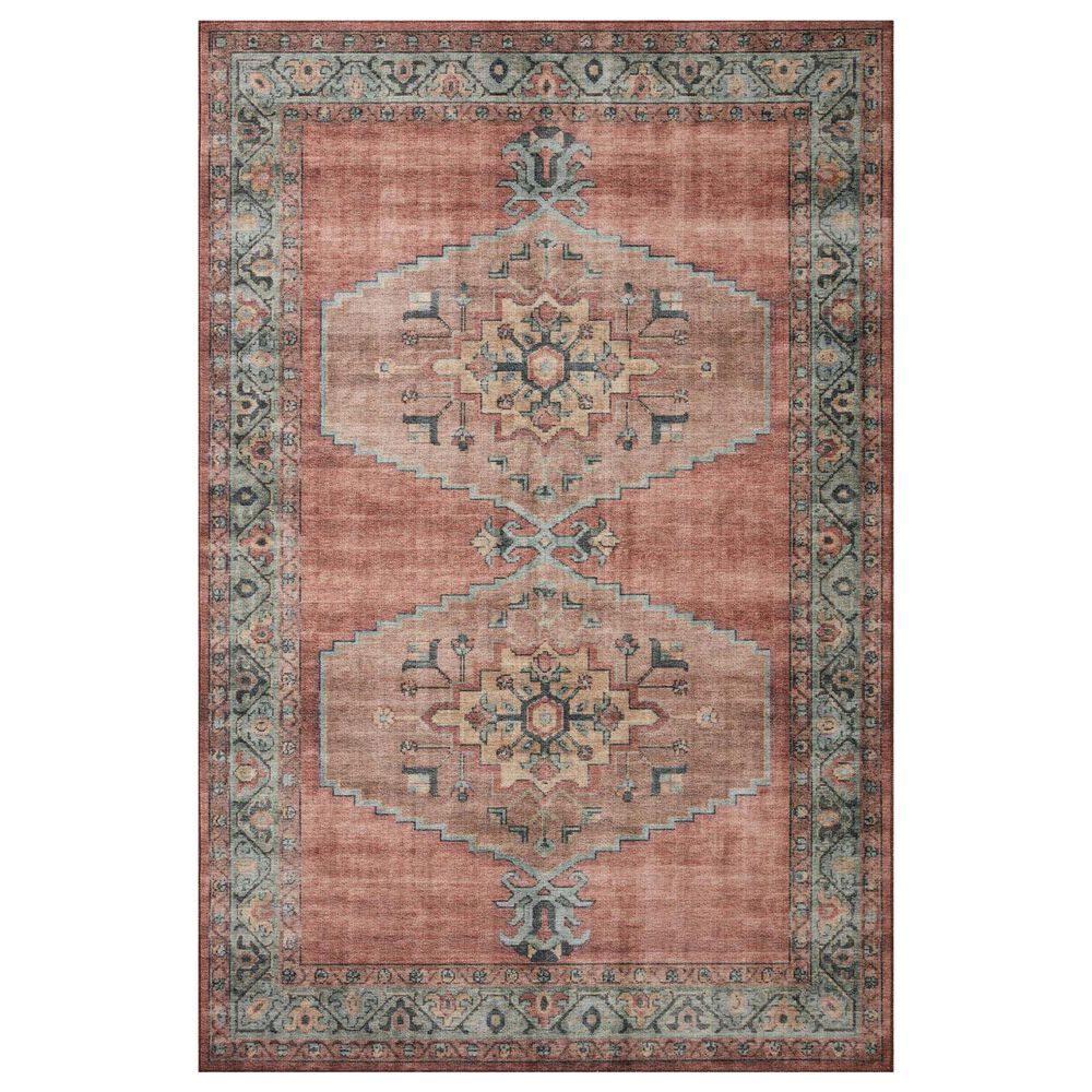 Loloi Heidi 8"6" x 11"6" Spice and Aqua Area Rug, , large