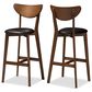 Baxton Studio Eline Bar Stool in Walnut (Set of 2), , large