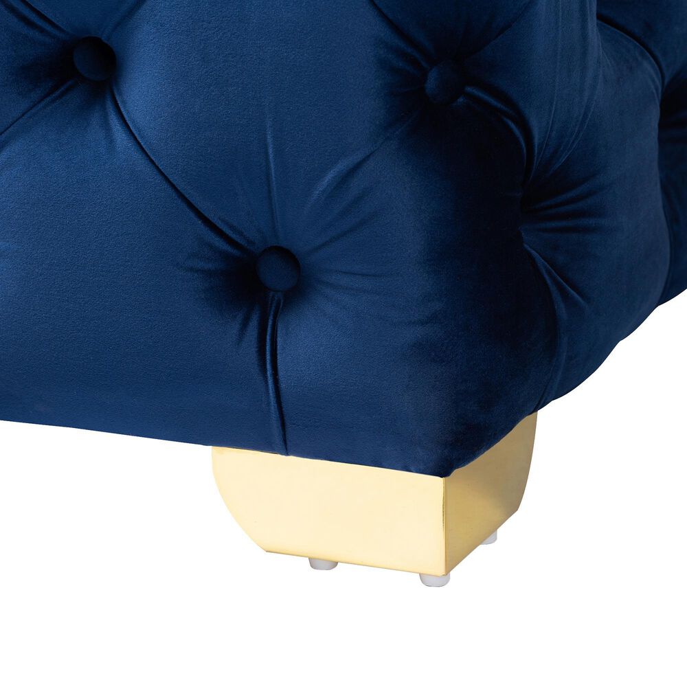 Baxton Studio Avara Bench Ottoman in Royal Blue, , large