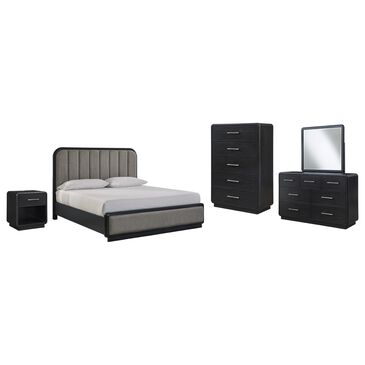Millenium Rowanbeck 5-Piece King Bedroom Set in Black, , large