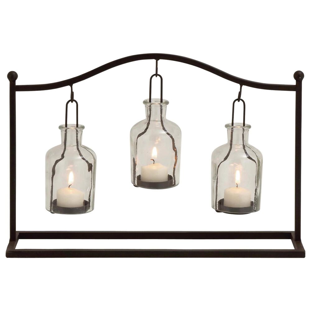 Maple and Jade 11" Farmhouse Metal Lantern in Black, , large