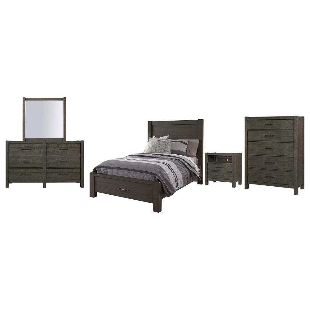Riva Ridge Mill Creek 5-Piece Full Storage Bed Set with 2-Drawer Nightstand in Carob, , large