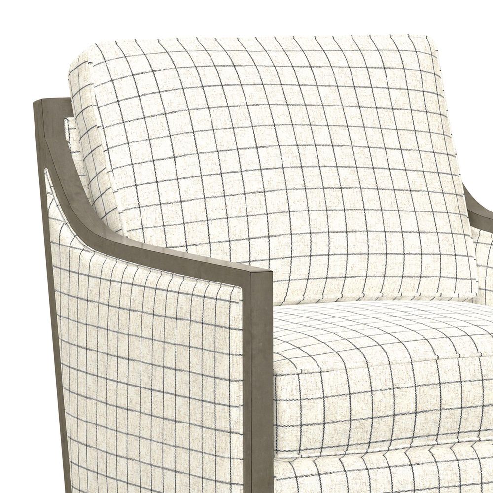 Emerald Home Furnishings Cecily Swivel Accent Chair in Charcoal Windowpane, , large