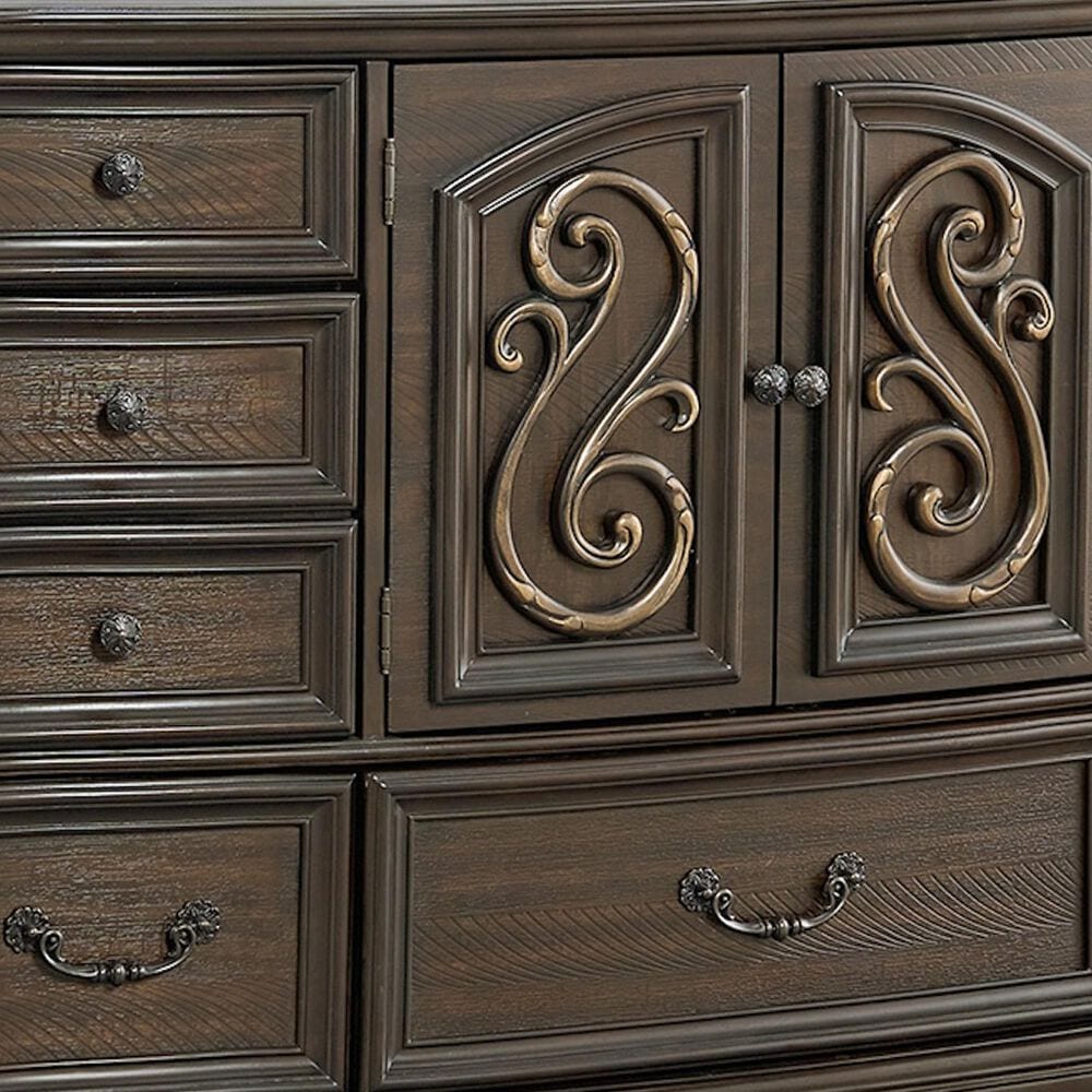 Mayberry Hill Brunswick 4-Piece Queen Panel Bedroom Set in Mahogany, , large