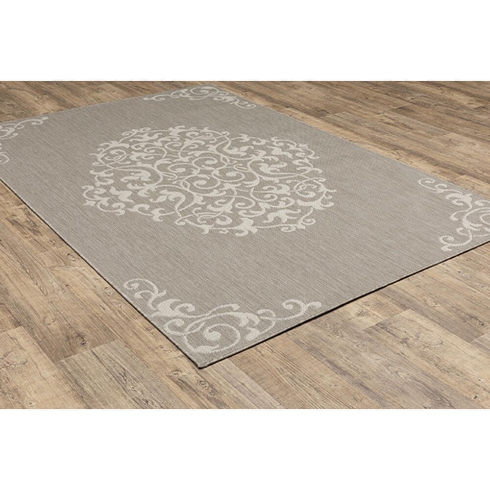 Oriental Weavers Portofino 6649W 7&#39;10&quot; x 10&#39;10&quot; Gray Area Rug, , large