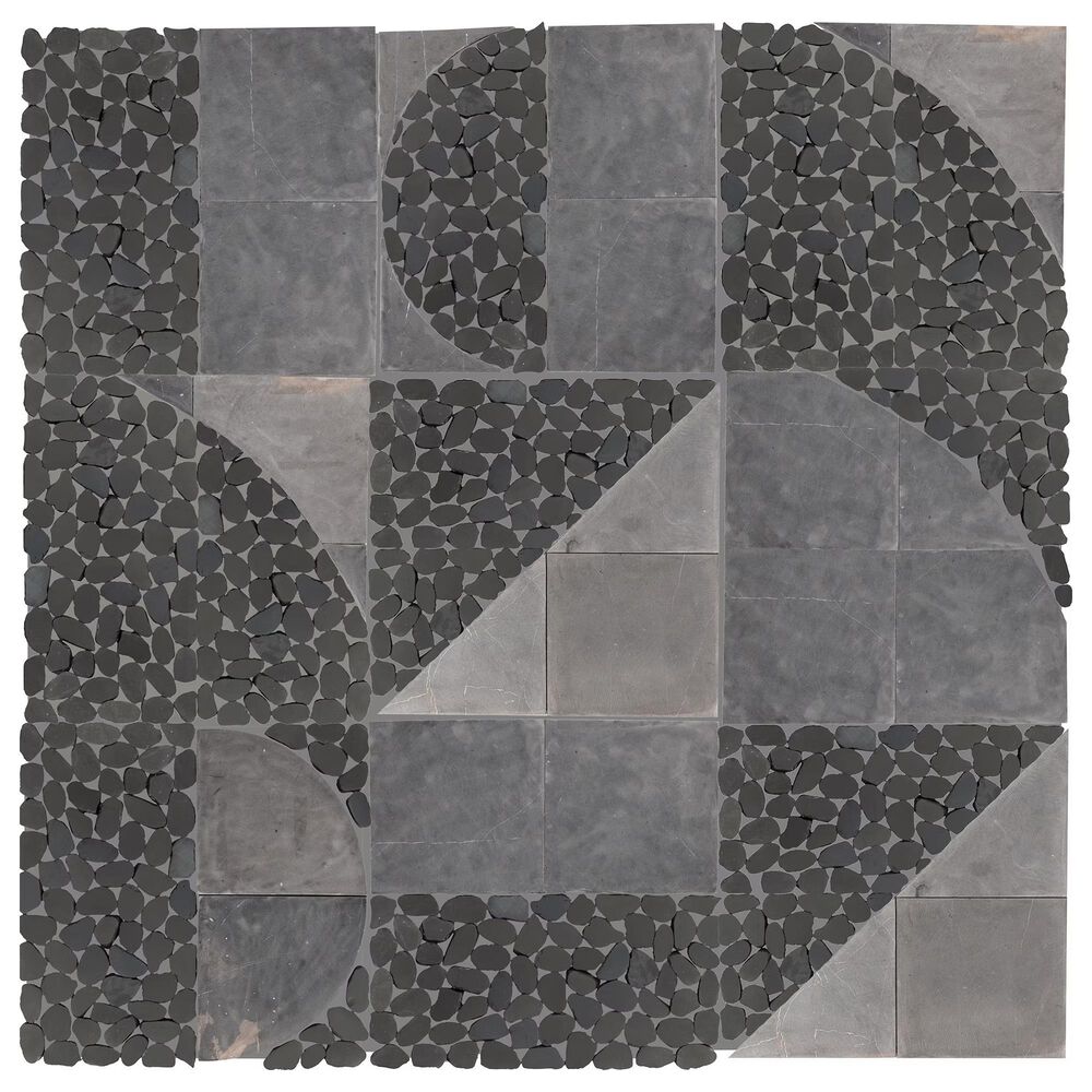 Dal-Tile Pebble Oasis Stark 12" x 12" Art Deco Natural Stone Mosaic Sheet, , large