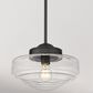 Golden Lighting Ingalls Medium Pendant in Matte Black with Clear Glass, , large