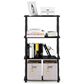 HOMLUX Turn-N-Tube 4-Tier Corner Open Storage Bookshelf in Americano and Black, , large