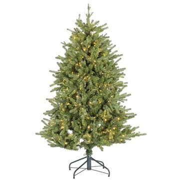 The Gerson Company 5" Hallmark Natural Cut Kentucky Fir Christmas Tree with Dual Color LED Lights in Green, , large