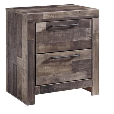 Ashley Derekson 2 Drawer Nightstand in Walnut and Gray, , large