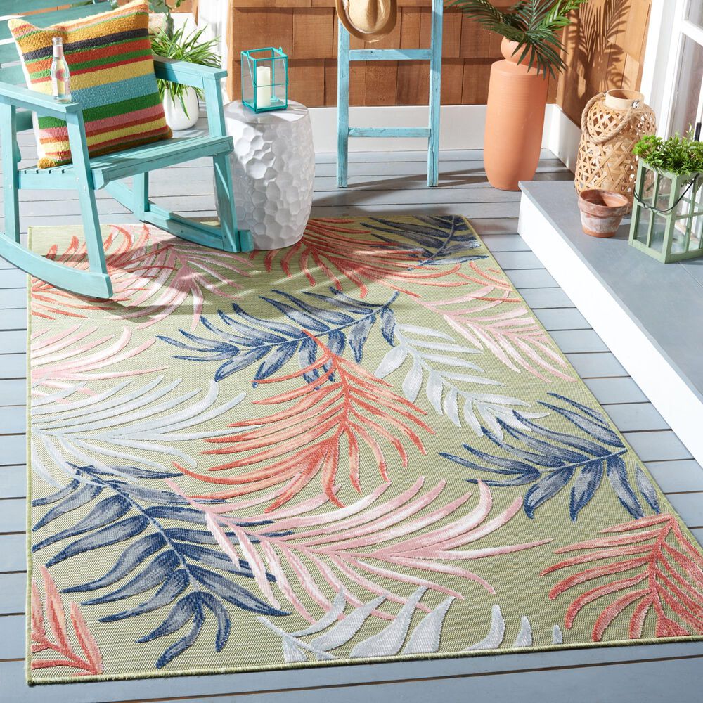 Safavieh Cabana CBN458F 4&#39; x 6&#39; Grey and Rust Indoor/Outdoor Area Performance Rug, , large