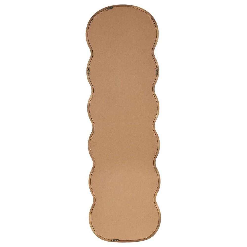 Maple and Jade 71&quot; Wood Abstract Wavy Wall Mirror in Brown, , large