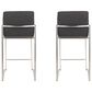 Lumisource Fuji High Back Counter Stool with Charcoal Fabric Cushion in Stainless Steel (Set of 2), , large