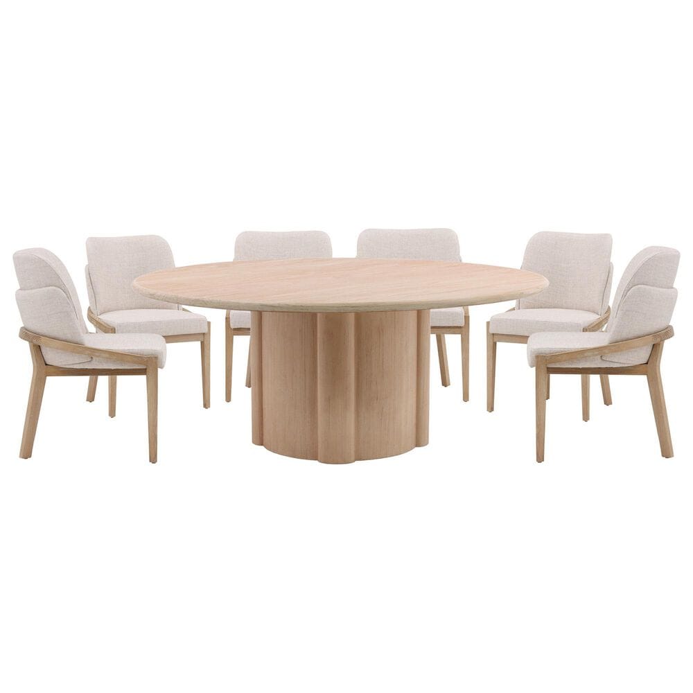 Blue Sun Designs Quintin and Jacquelyn 7-Piece Round Dining Set in Light Natural, , large