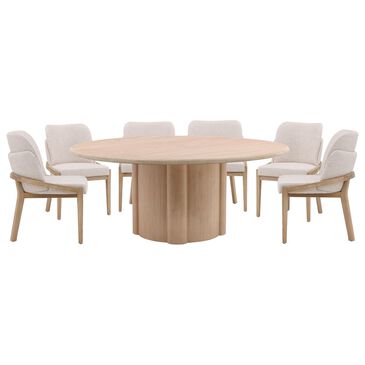 Blue Sun Designs Quintin and Jacquelyn 7-Piece Round Dining Set in Light Natural, , large