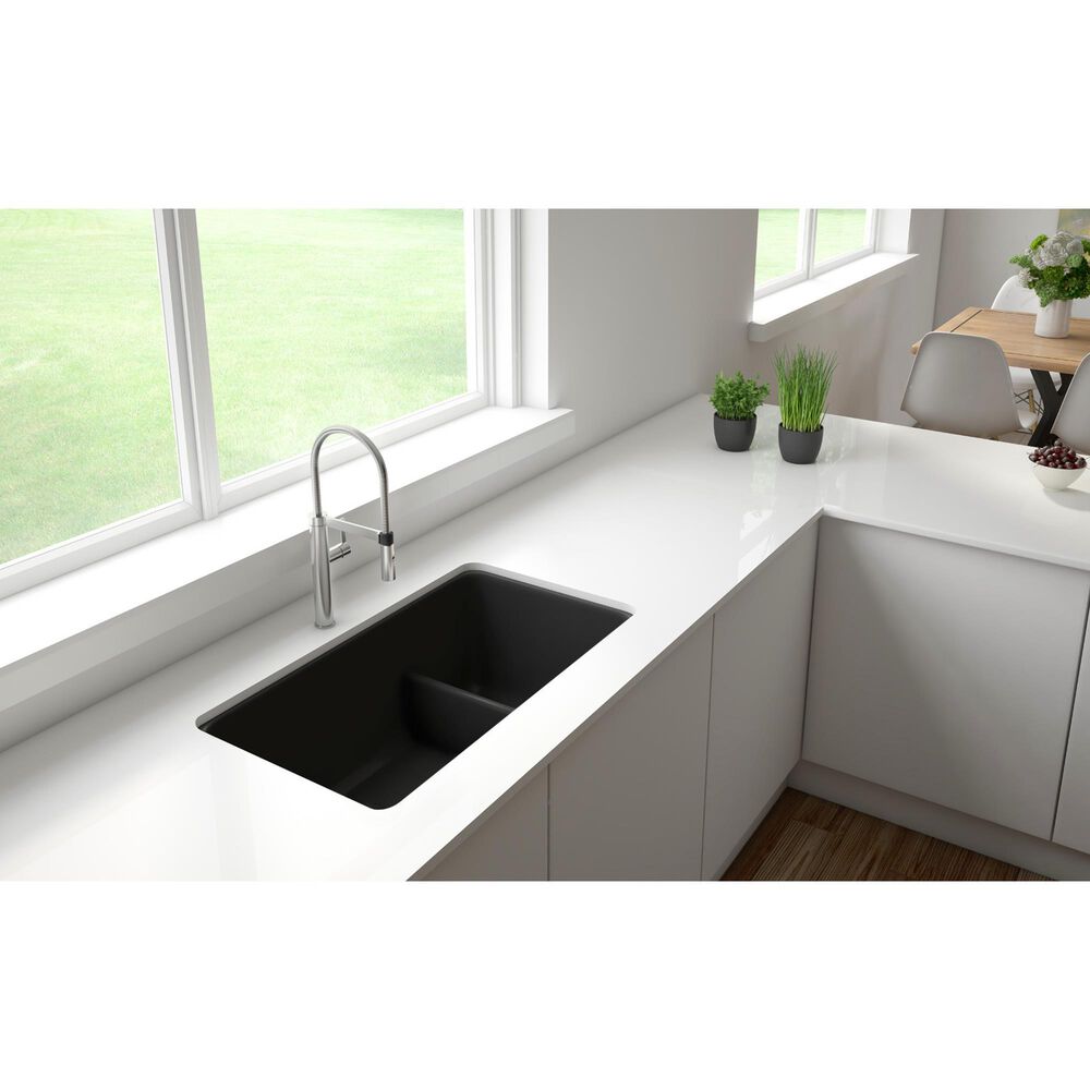 Blanco Precis Reversible 1-3/4 Double Sink with Low Divide in Coal Black, , large