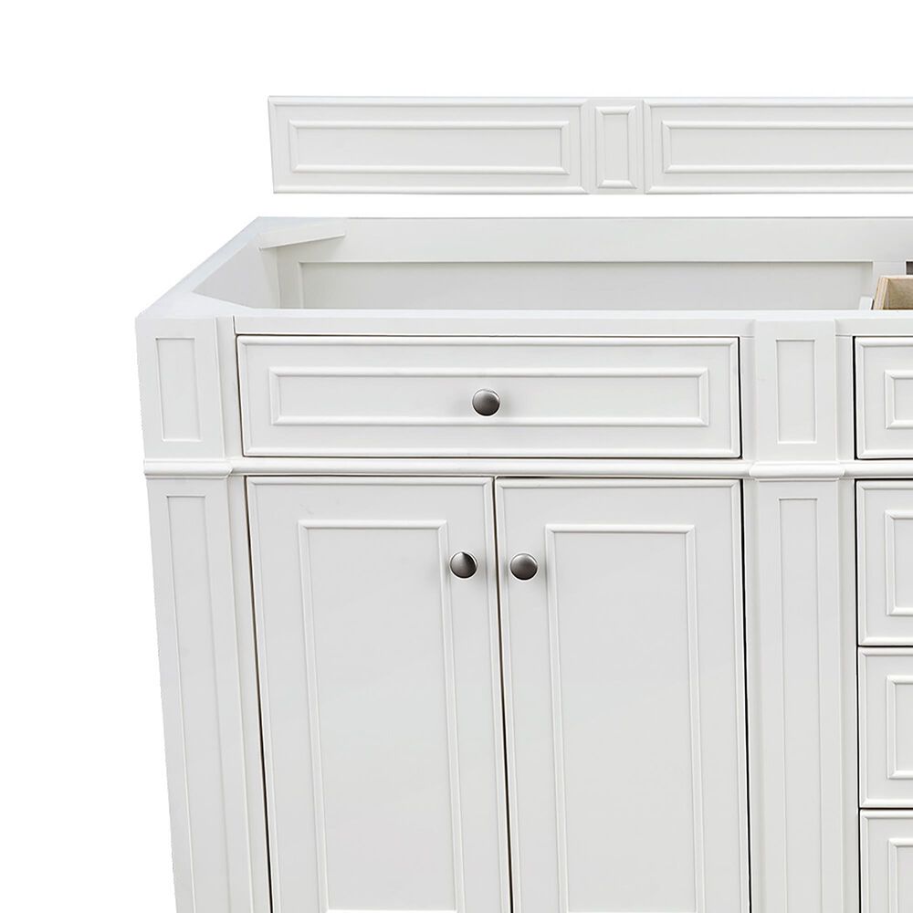 James Martin Vanities Bristol 72&quot; Double Bathroom Vanity in Bright White with 3 cm White Zeus Quartz Top and Rectangular Sinks, , large