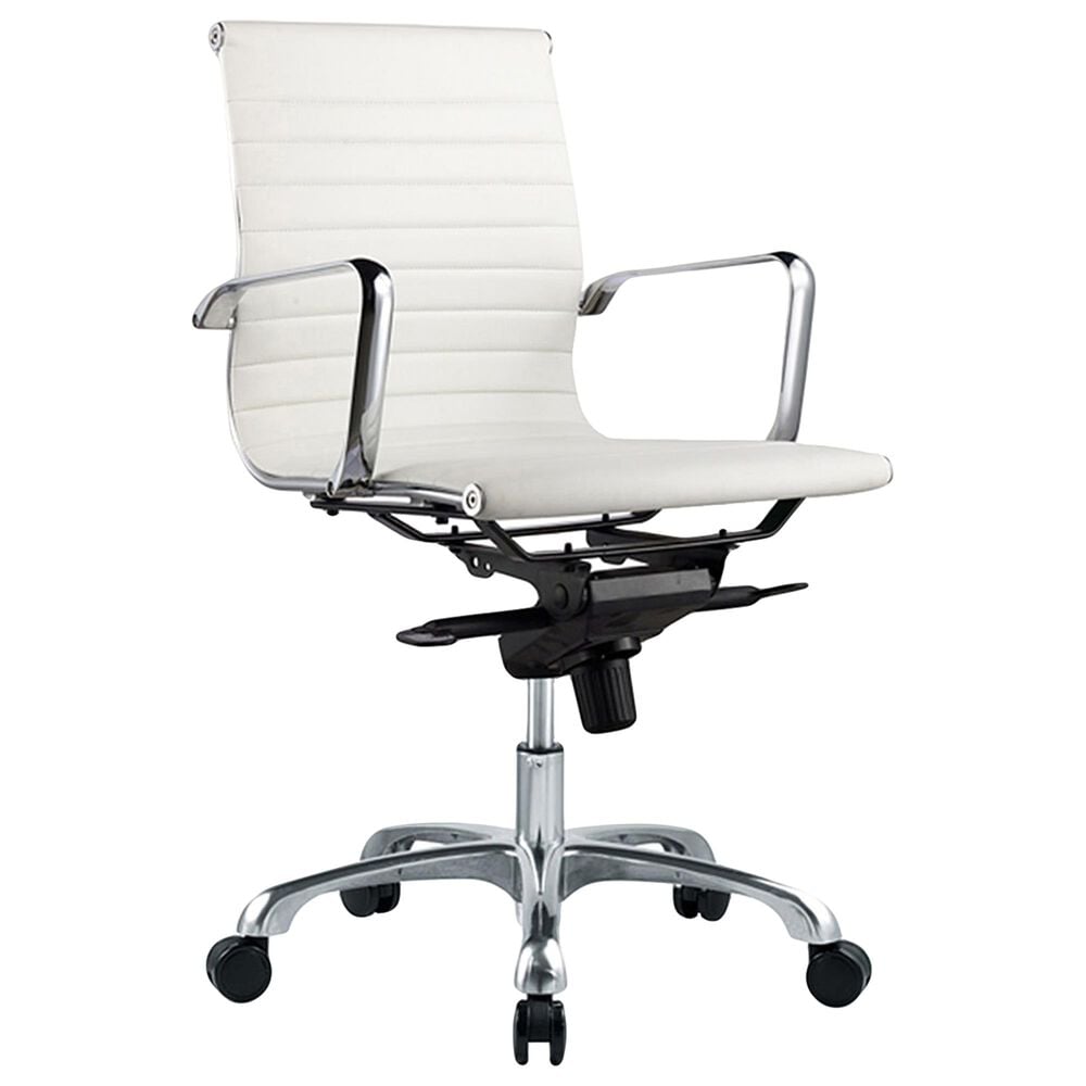 Moe's Home Collection Omega Swivel Office Chair in White, , large