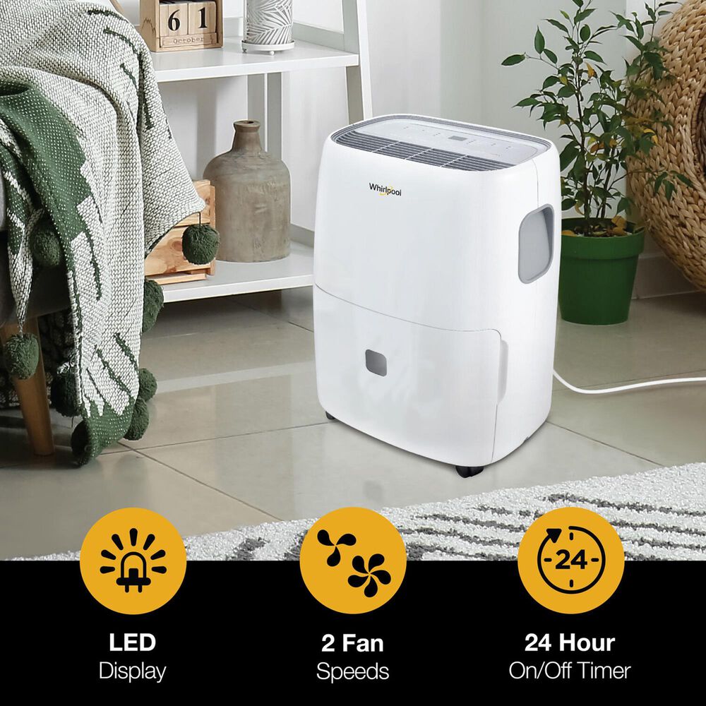 Whirlpool 50-Pint E-Star Dehumidifier in White, , large