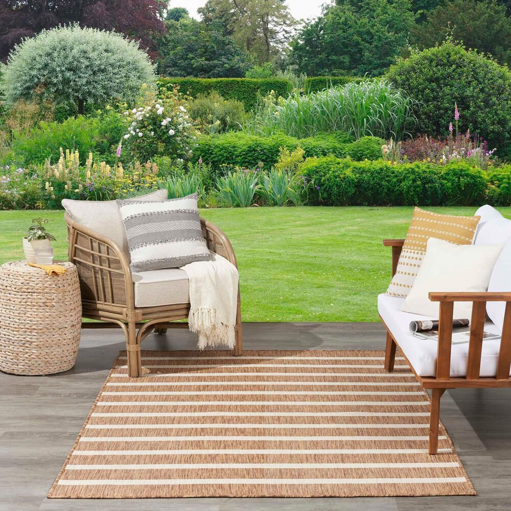 Nourison Positano POS03 Jute and Ivory 8&#39; x 10&#39; Indoor/Outdoor Area Rug, , large