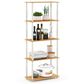 HOMLUX Turn-N-Tube 5-Tier Open Storage Bookshelf in Beech and White, , large