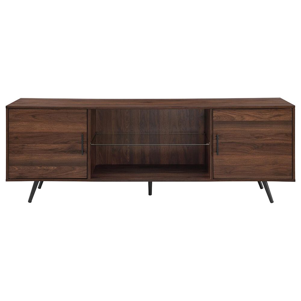 Walker Edison Nora 70&quot; TV Stand in Dark Walnut, , large