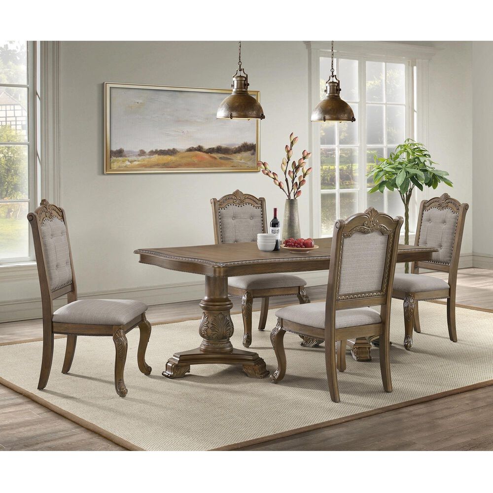 Mayberry Hill Madison Traditional Double Pedestal Dining Table in Walnut, , large