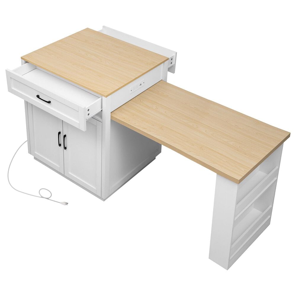 HOMLUX 83" Kitchen Island in White, , large