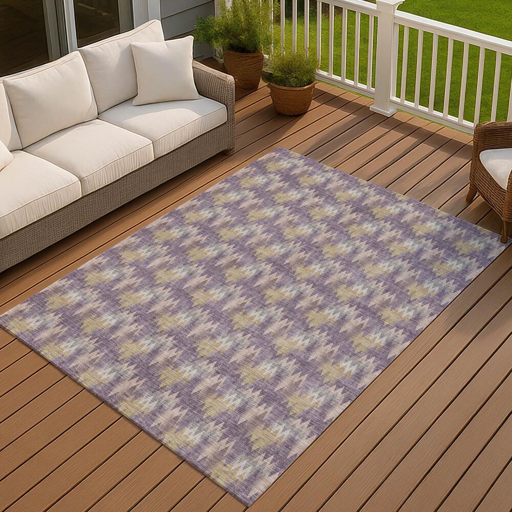 Dalyn Rug Company Soft Essentials Chevron Plum 5' x 7'6" Area Rug, , large