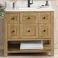 James Martin Vanities Breckenridge 36" Single Bathroom Vanity in Light Natural Oak with Single Hole 3 cm White Zeus Quartz Top and Rectangular Sink, , large