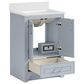 37B Lucerne 24" Single Bathroom Vanity Cabinet in Soft Blue with Marble Top and Backsplash, , large