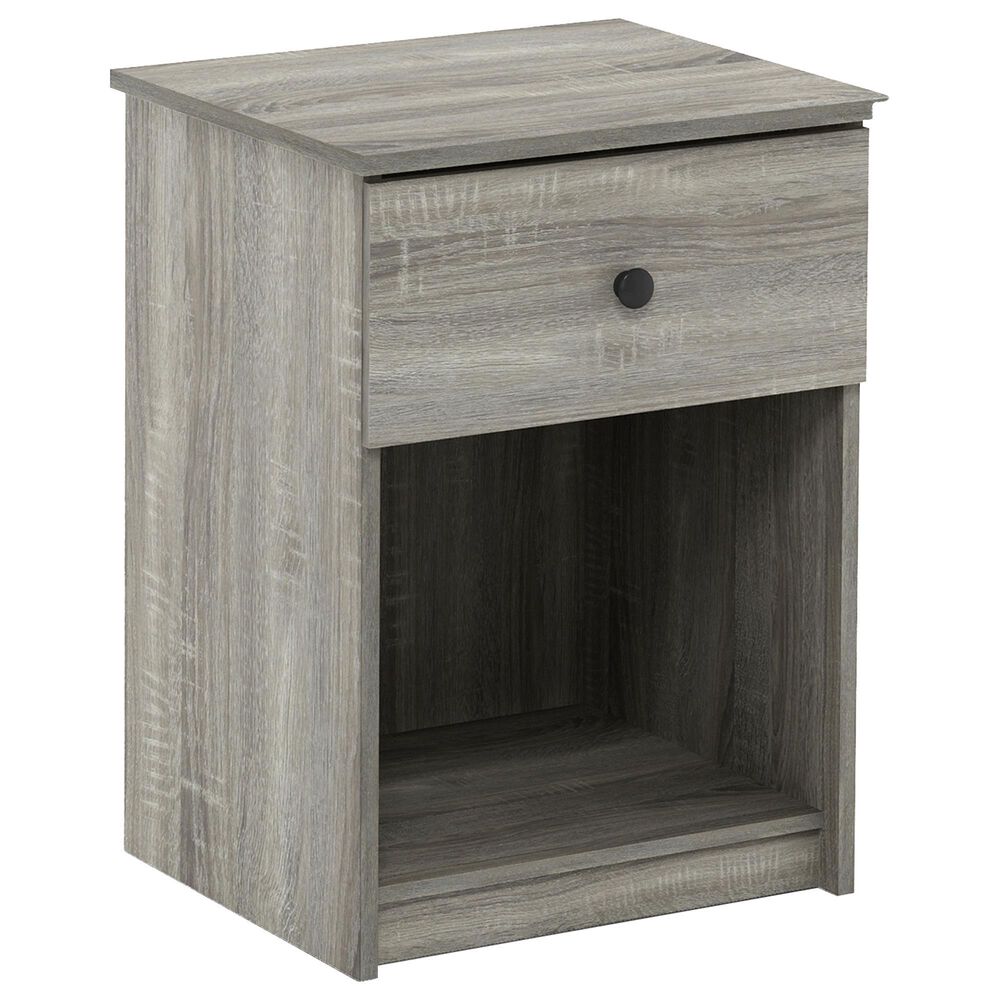 HOMLUX 1-Drawer Modern Nightstand with Knob Handle in French Oak Grey, , large