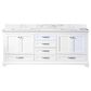 Lexora Home Dukes 80" Double Bathroom Vanity in White with 2 cm White Carrara Marble Top and Rectangular Sinks, , large