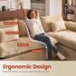 HOMLUX 112" Modern Sectional Sofa with Curved Armrests in Beige, , large