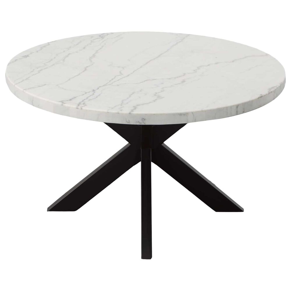 Steve Silver Xena 5-Piece Round Dining Set in White and Ebony, , large